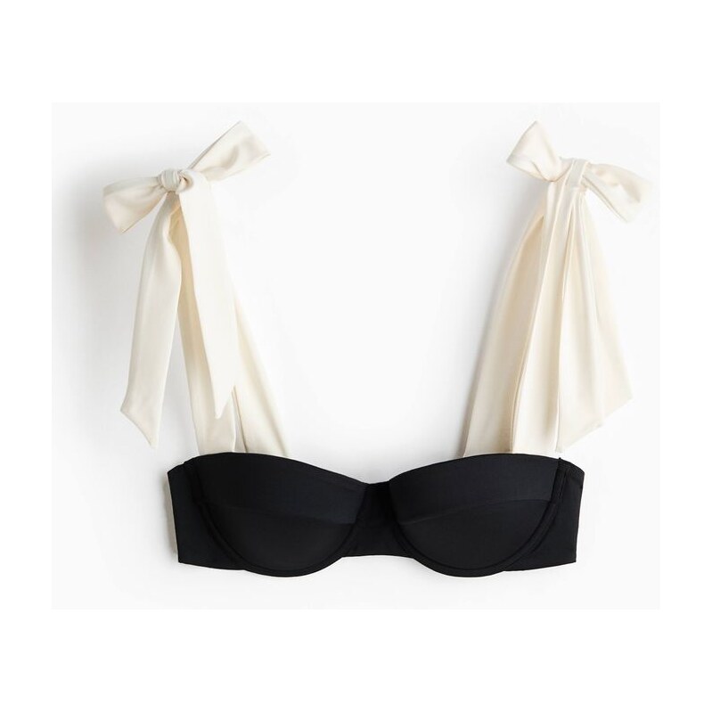 H&M - Bikinová balkonetka - Černá/Bílá