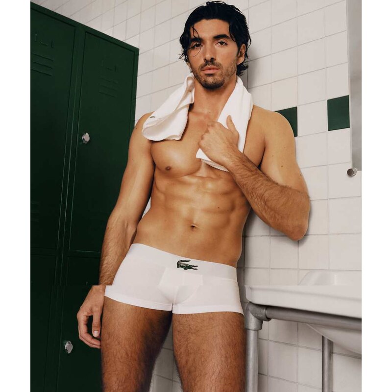 Lacoste 3 pack croc waistband boxer briefs in black / green /