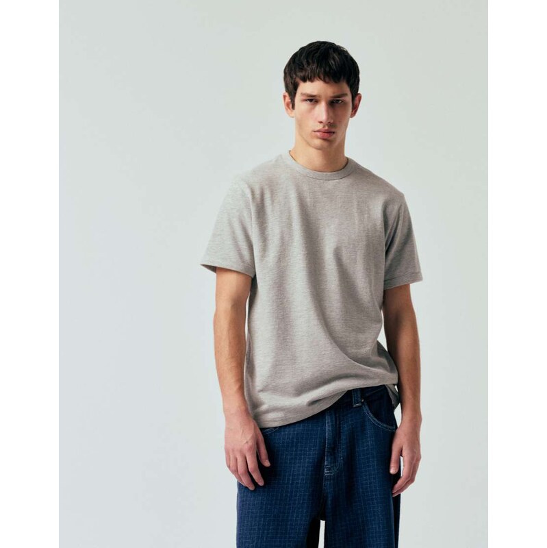 ASOS DESIGN regular fit t-shirt in grey marl boucle