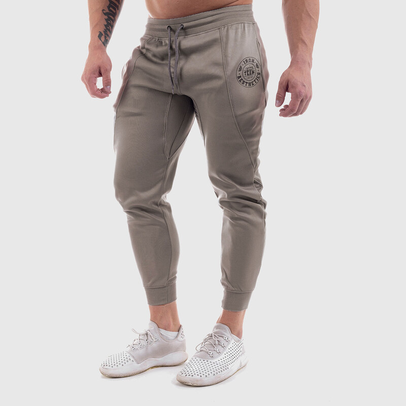 Jogger tepláky Iron Aesthetics Circle Star, šedé