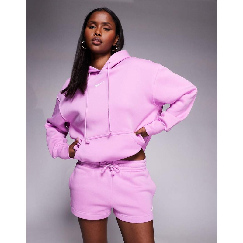 Nike Phoenix Fleece mid rise 2inch shorts in pink