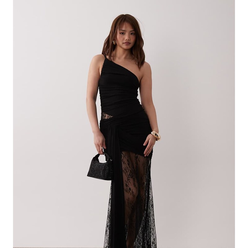 Forever New Petite jersey lace maxi dress in black 113358897