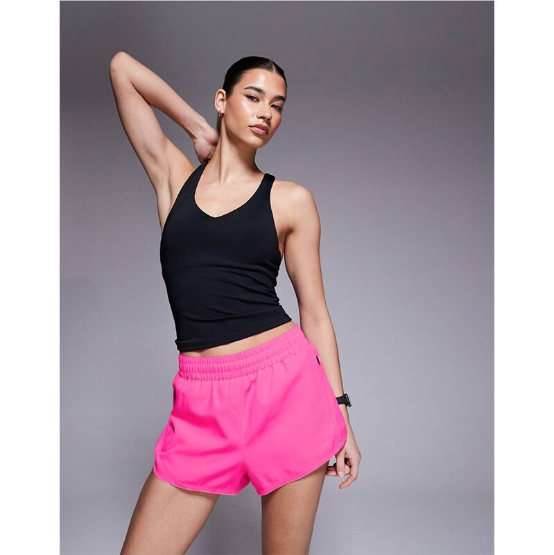 4505 Icon woven run short with zip pockets in bright pink 115518945