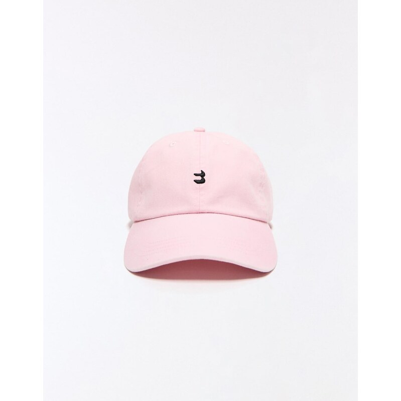 Bershka Embroidered cap in pink