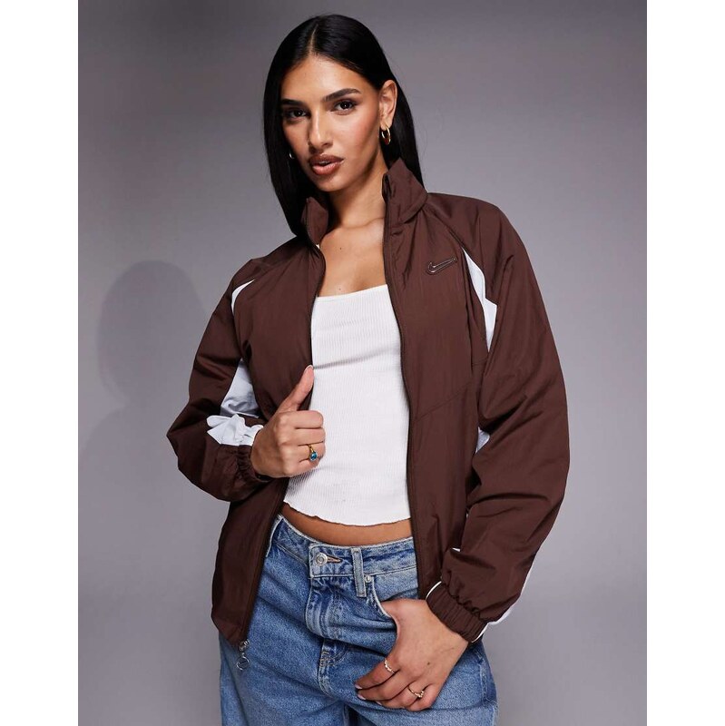 Nike woven jacket in brown 113545582