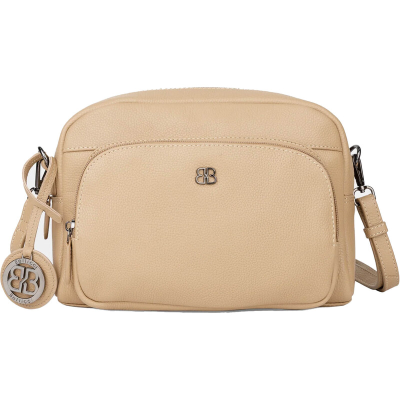 Dámská kožená crossbody kabelka Bellicci Norra - béžová 84156617