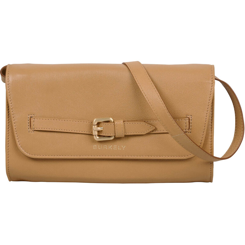 Dámská crossbody kožená kabelka Burkely Clutch - světle hnědá 114825002