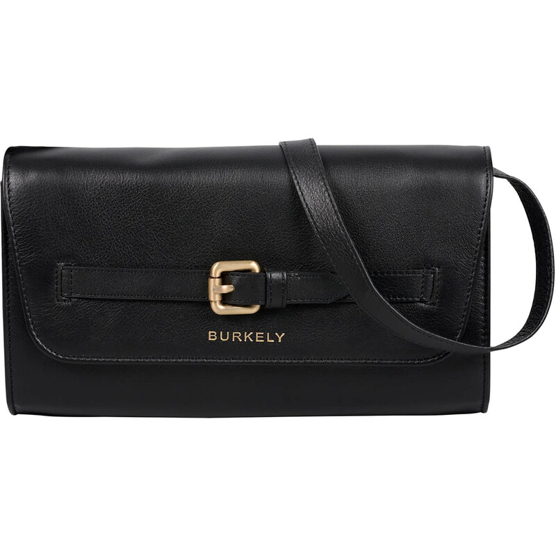 Dámská crossbody kožená kabelka Burkely Clutch - černá 114825004