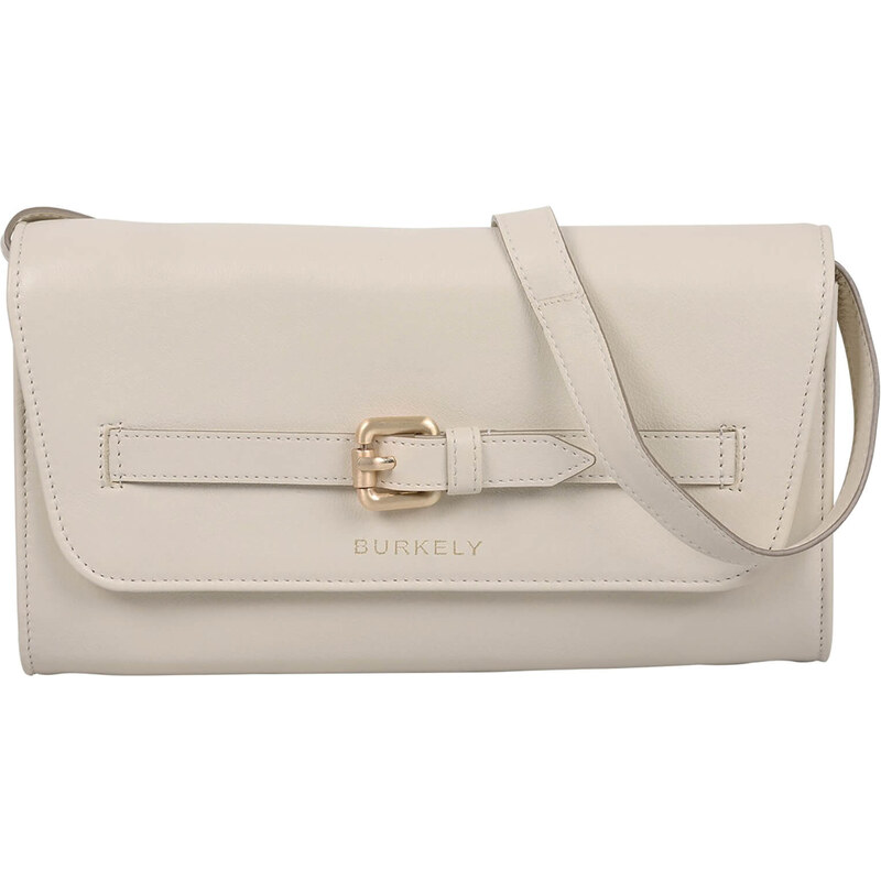 Dámská crossbody kožená kabelka Burkely Clutch - krémová 114825003