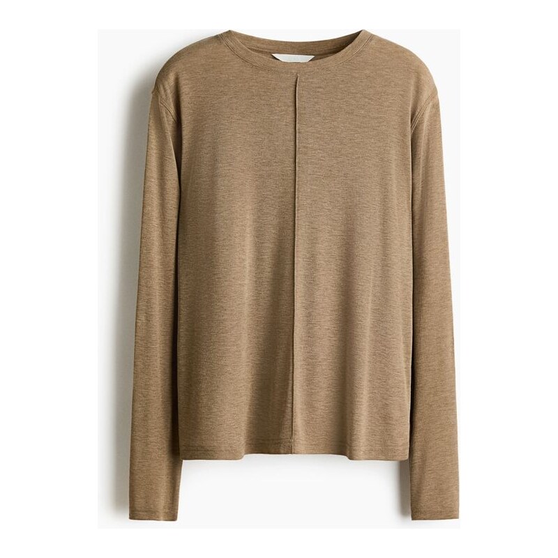 H&M - Tops dlouhým rukávem - Béžový Melír