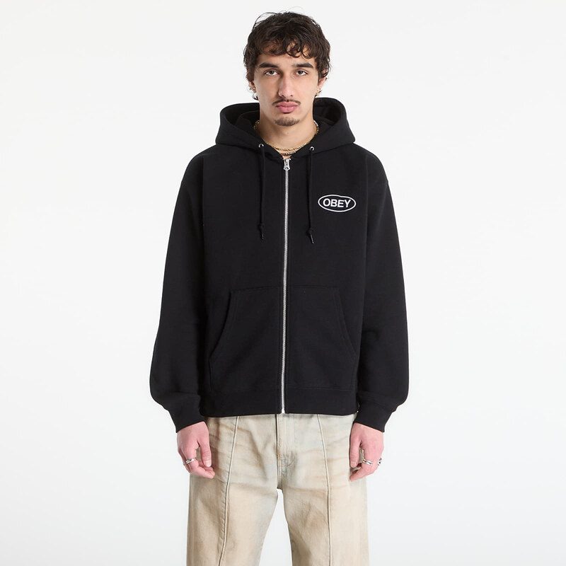 OBEY Clothing Mikina OBEY Oval Zip Hood Black XL