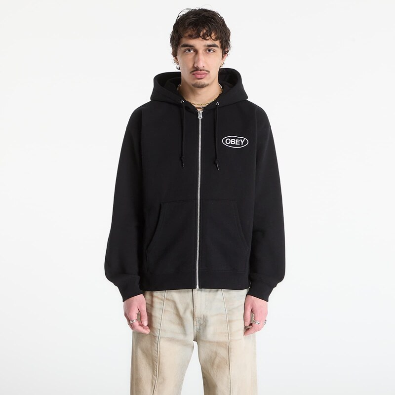 OBEY Clothing Mikina OBEY Oval Zip Hood Black XL