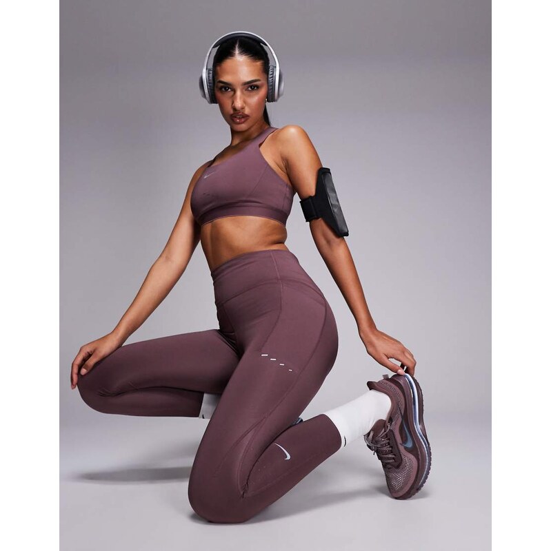 Nike Running Swift Dri-FIT 7/8 leggings in dark purple-Brown 113358825