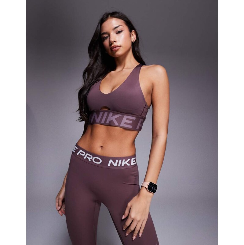 Nike Training Nike Pro Dri-FIT sculpt sports bra in dark purple