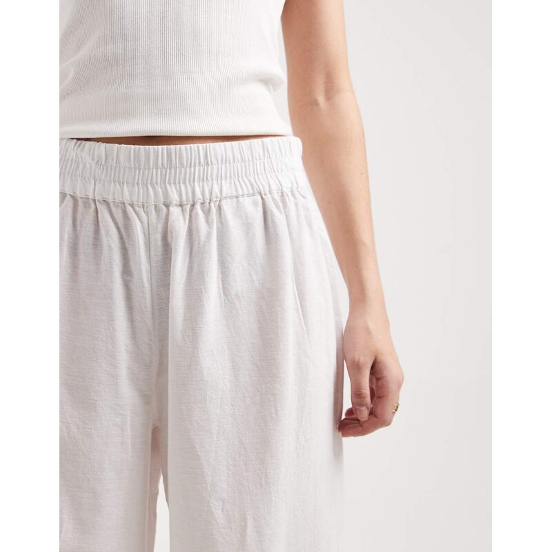 ONLY white trouser with embroidered hem in white