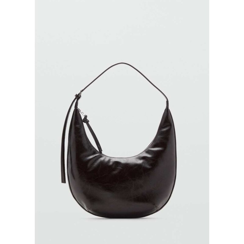 Mango half moon shoulder bag in deep brown 113369674