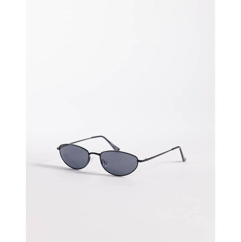 ASOS DESIGN metal oval sunglasses in matte black