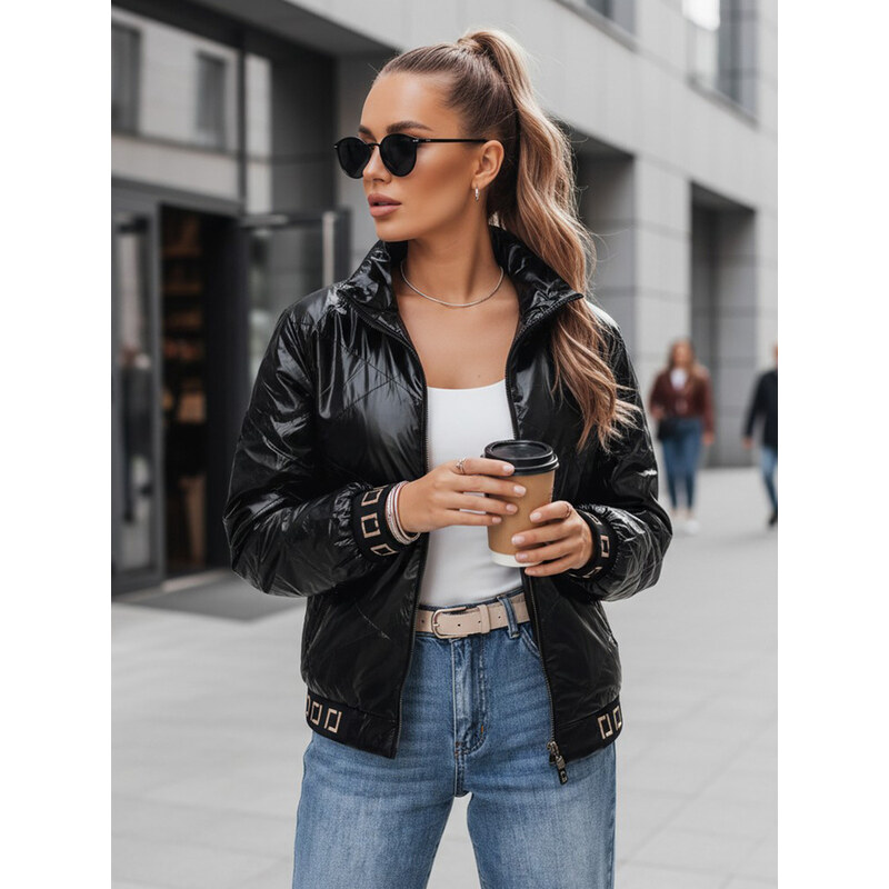 BASIC Dámská černá prošívaná bomber bunda GLAMCIX 113359597