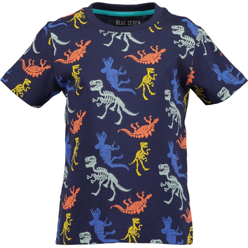 BLUE SEVEN Tričko ultramarínová modř / žlutá / šedá / oranžová