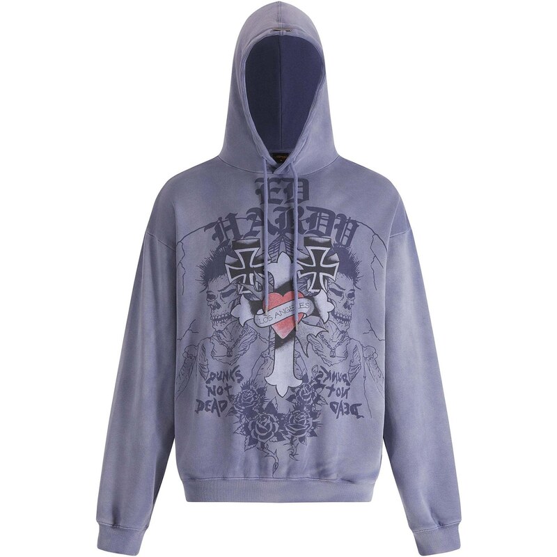 Ed Hardy Mikina indigo / fialkově modrá / melounová / černá