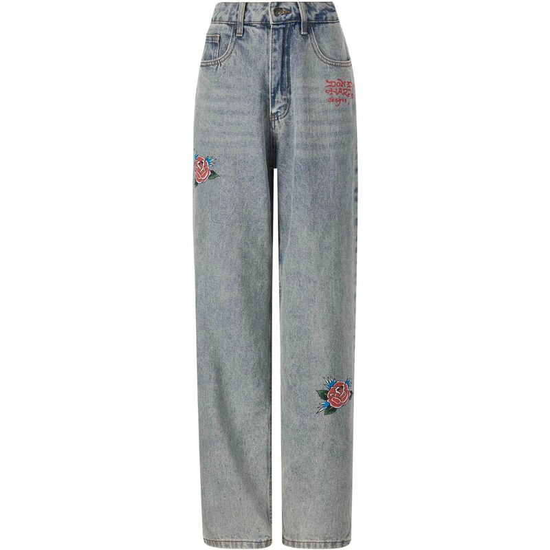 Ed Hardy Džíny Blooming Death modrá 113362602