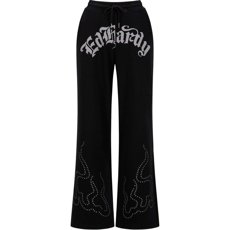 Ed Hardy Kalhoty světle šedá / černá