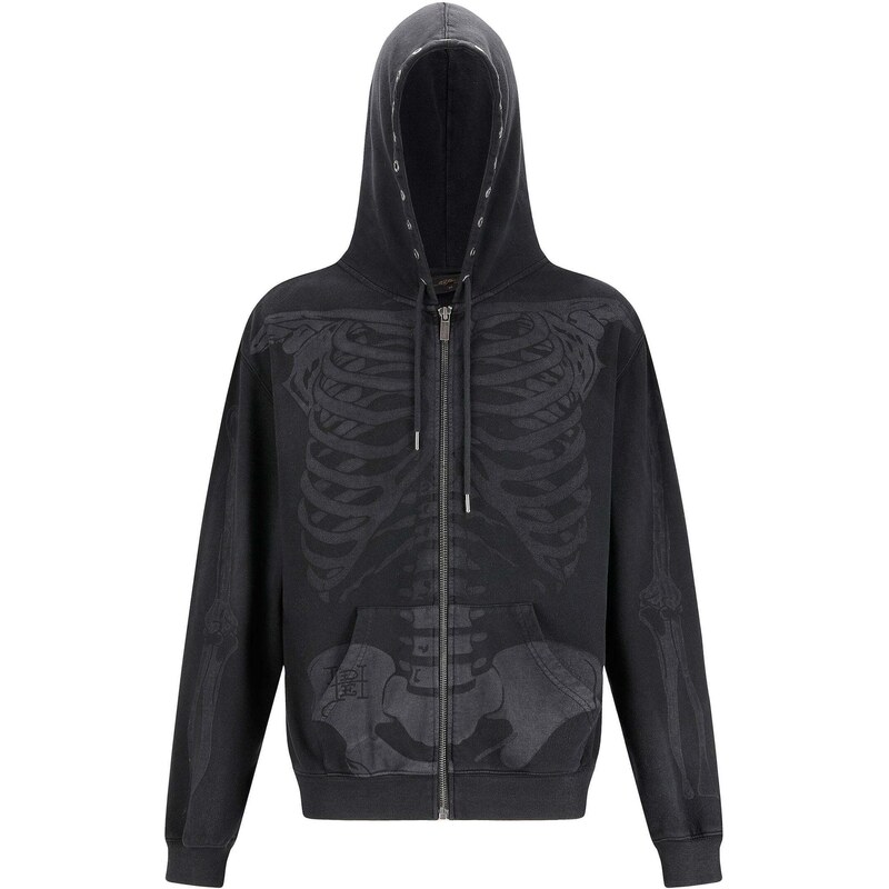 Ed Hardy Mikina Skelett in Säure antracitová / grafitová