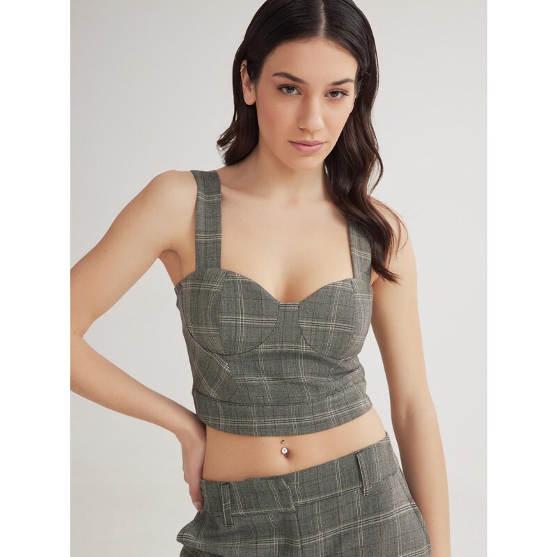 4TAILORS Top šedý melír 113362790