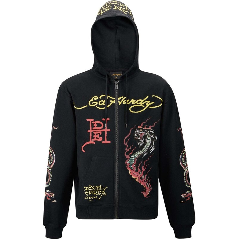 Ed Hardy Mikina Double-Venom žlutá / červená / černá
