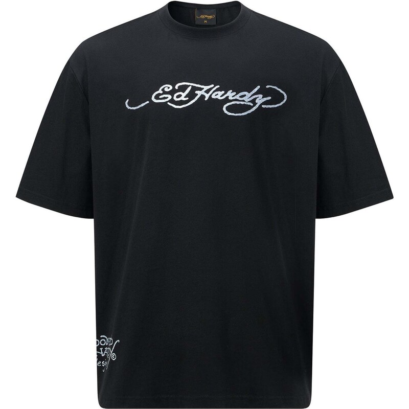 Ed Hardy Tričko Drags-Back šedá / antracitová / černá / bílá
