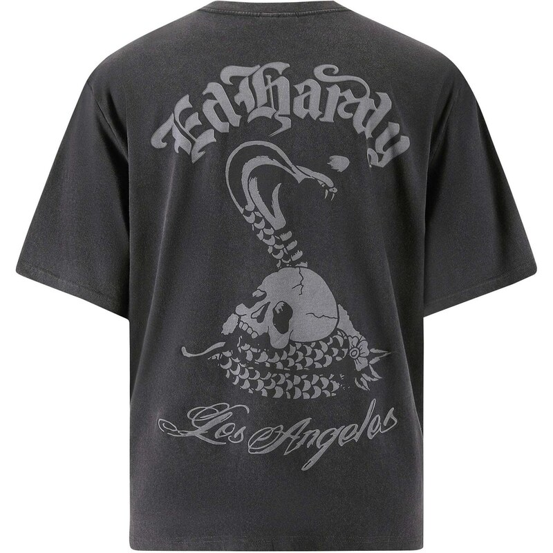 Ed Hardy Tričko Schlange und Schädel šedá / antracitová