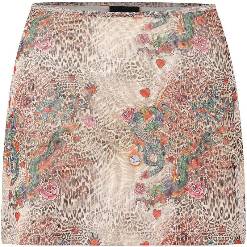 Ed Hardy Sukně béžová / trávově zelená / červená 113362841