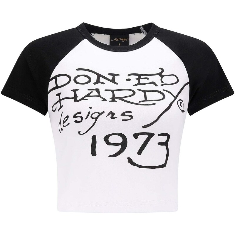 Ed Hardy Tričko Panther Ringer oranžová / červená / černá / bílá