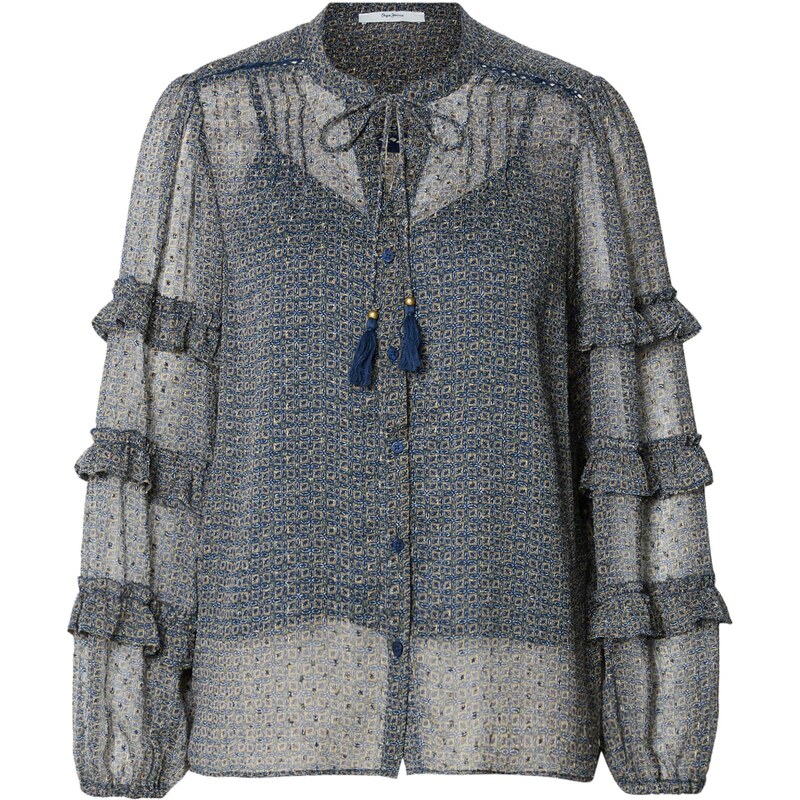 Pepe Jeans Halenka AMBER námořnická modř / mokka / bílá 113363013