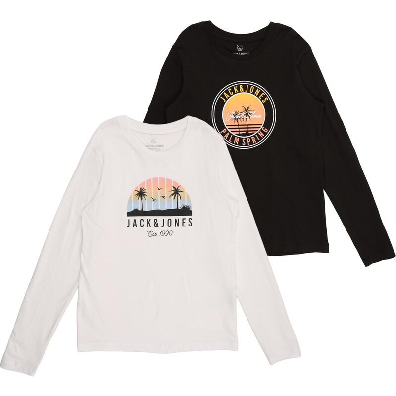 Jack & Jones Junior Tričko JJPALM oranžová / světle růžová /