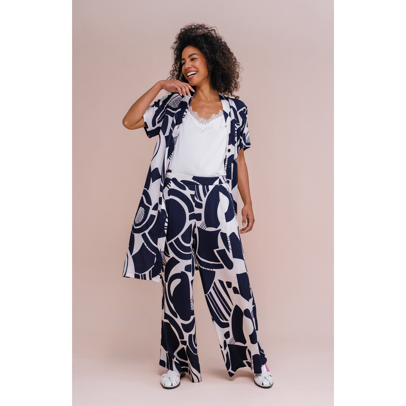 Zilch 61EVW60.051 Dámské kalhoty 001415 - Pattern Navy mix barev 113363311