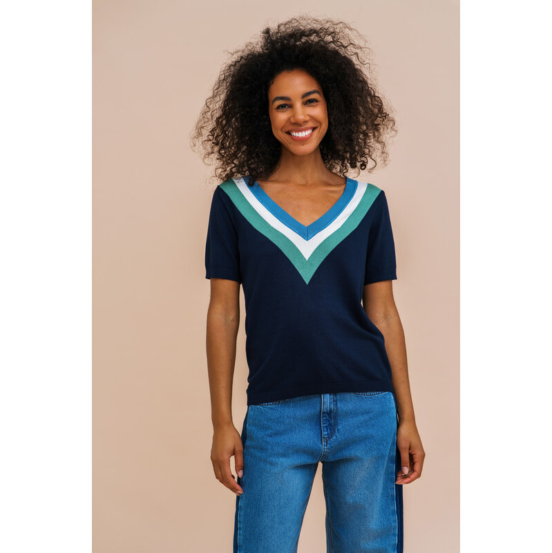 Zilch 61BAS10.206 Dámská halenka 000018 - Navy tmavě modrá 113363291
