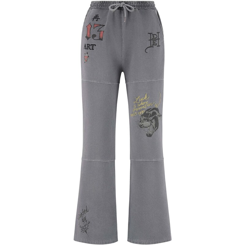 Ed Hardy Kalhoty žlutá / šedá džínová / červená 113363352