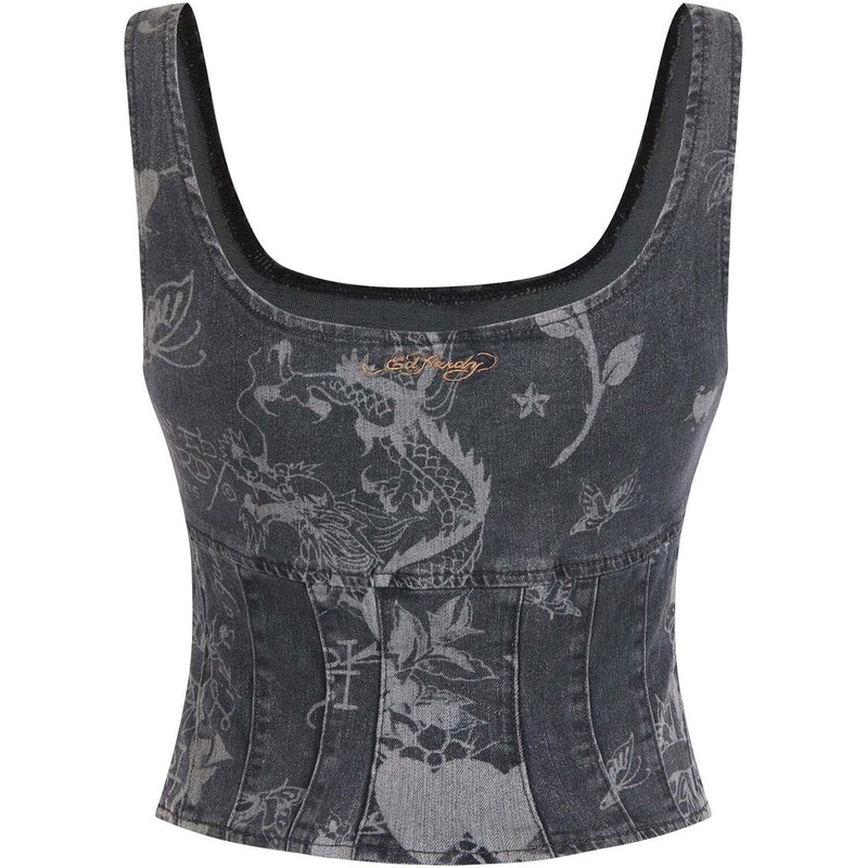 Ed Hardy Top kouřově modrá / modrá džínovina 113363378