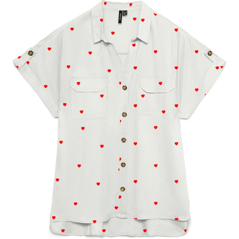VERO MODA Halenka VMBUMPY tmavě červená / bílá