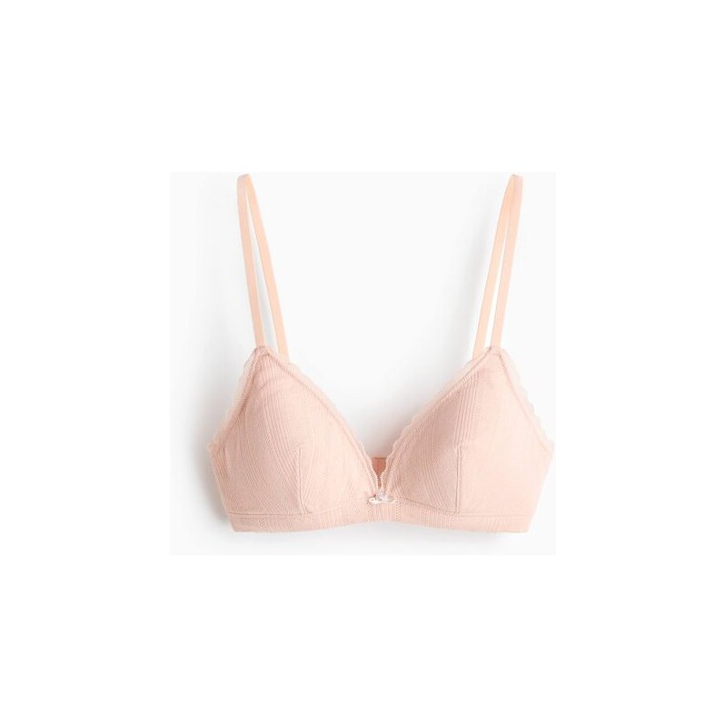 H&M - Měkká vyztužená ažurová podprsenka - oranžová 113365894