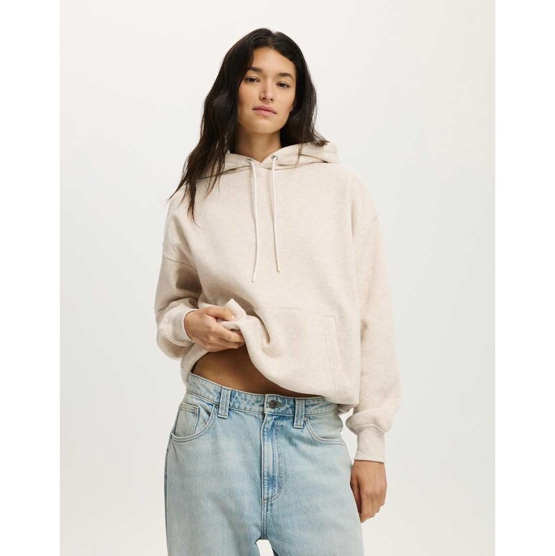 Cotton On Premium oversized hoodie in beige-Neutral
