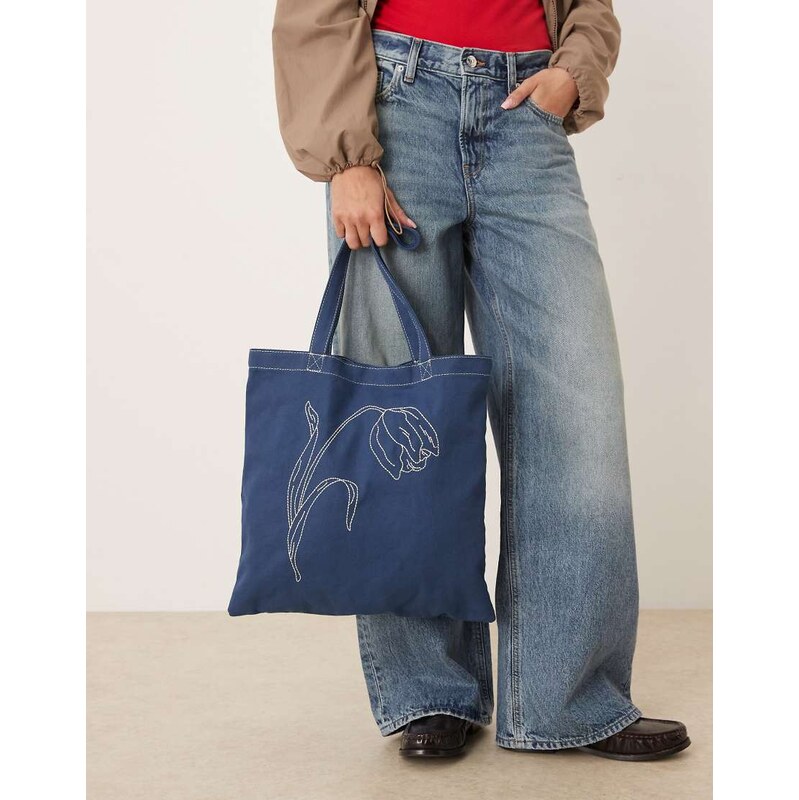 Becksondergaard tulipa tote bag in denim blue 113369615