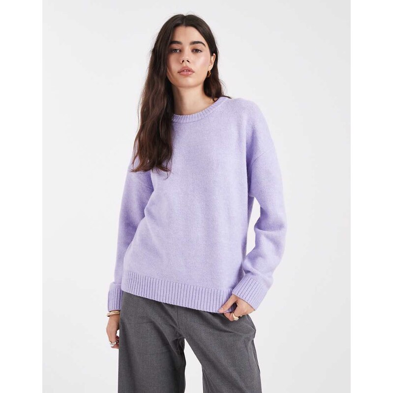 Cotton On luxe crew neck sweater in fig noir-Pink