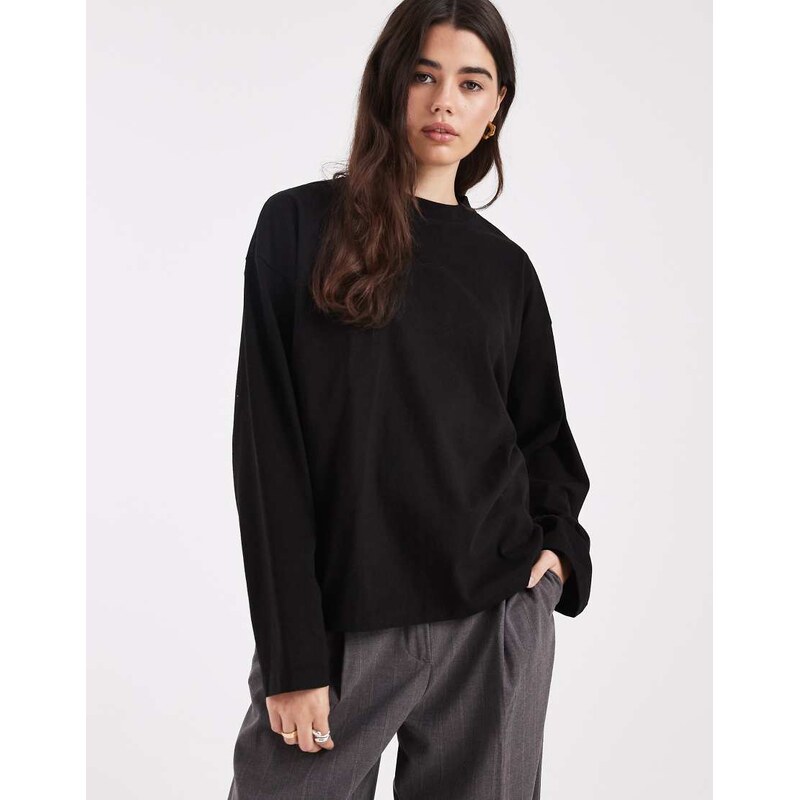 Cotton On oversized boxy long sleeve t-shirt in black 113369656