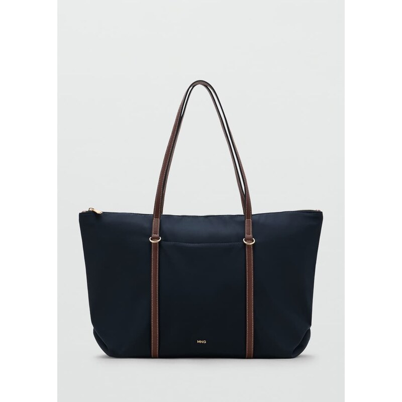Mango classic tote bag in navy 113369673