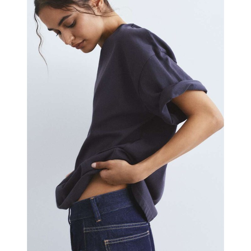 Pull&Bear Oversize short sleeve t-shirt in navy 113369705