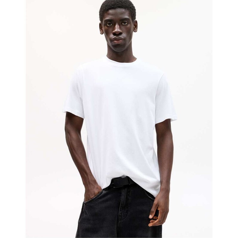 Pull&Bear Basic short sleeve cotton t-shirt in white