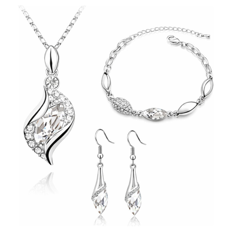Sisi Jewelry Souprava náhrdelníku, náušnic a náramku Andělské slzy 32549190