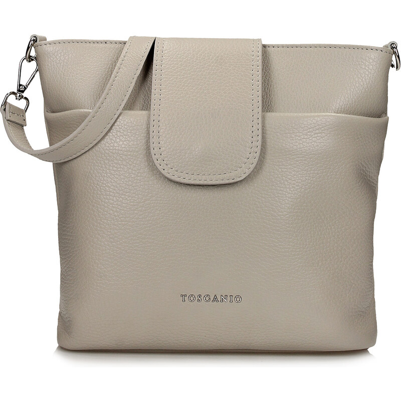 Toscanio kožená kabelka F253 TOS J szary D86 113374799